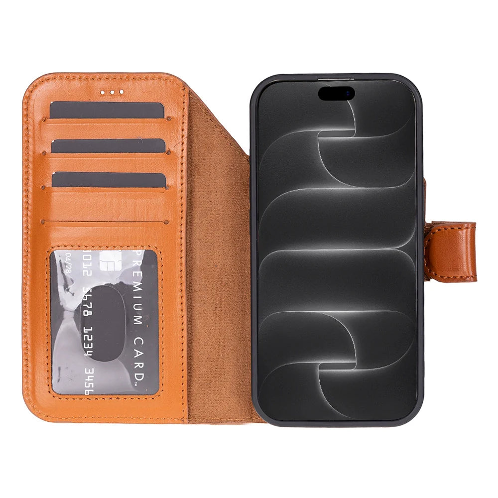 Sengul Genuine Leather Wallet Case for iPhone 18 Pro