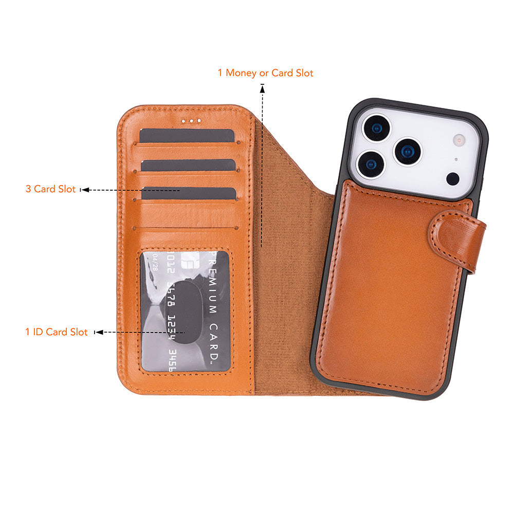 Magic I Phone 17 Pro Max Leather Detachable Wallet Case