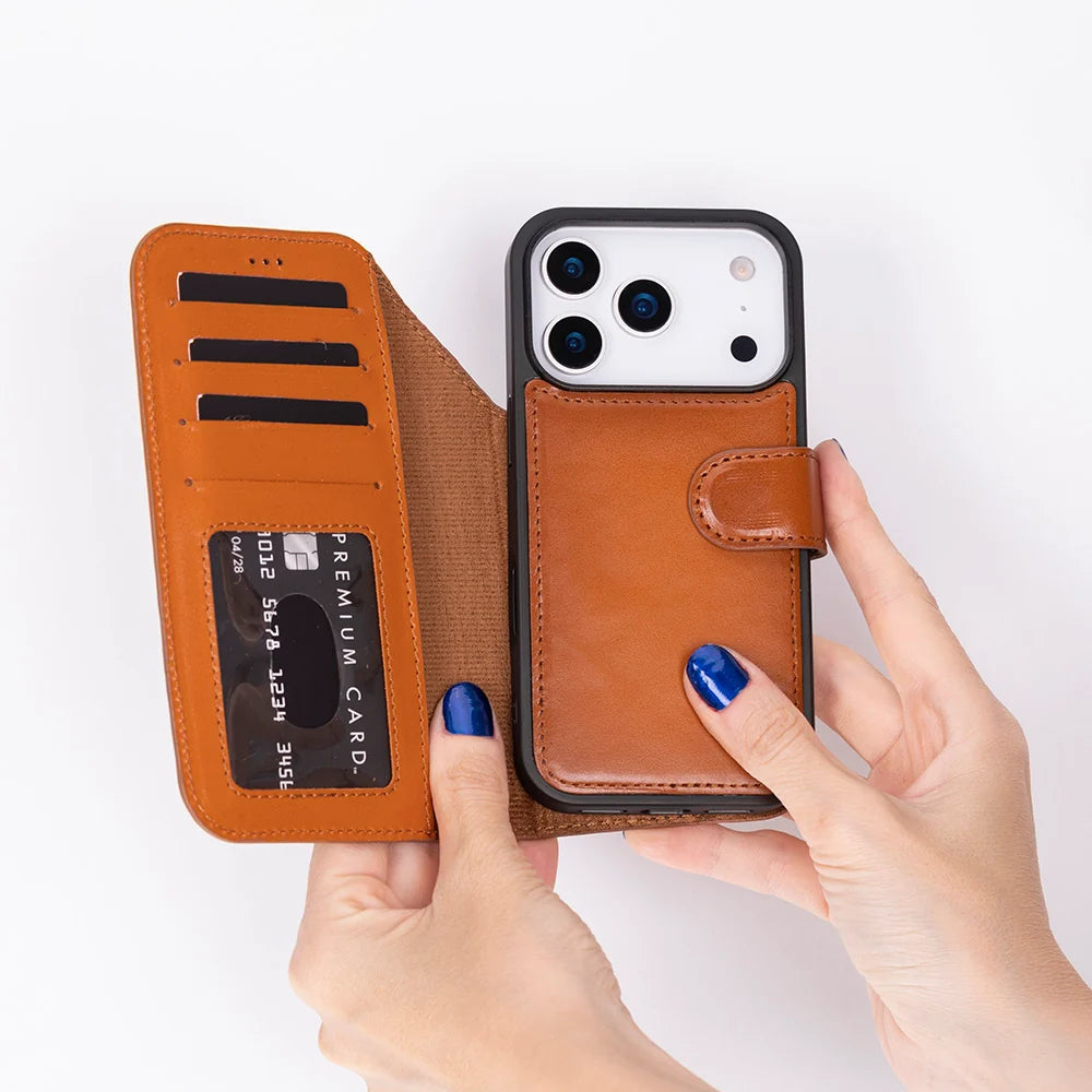 Sengul Genuine Leather Wallet Case for iPhone 18 Pro Max