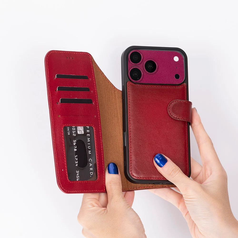 Sengul Genuine Leather Wallet Case for iPhone 18 Pro Max