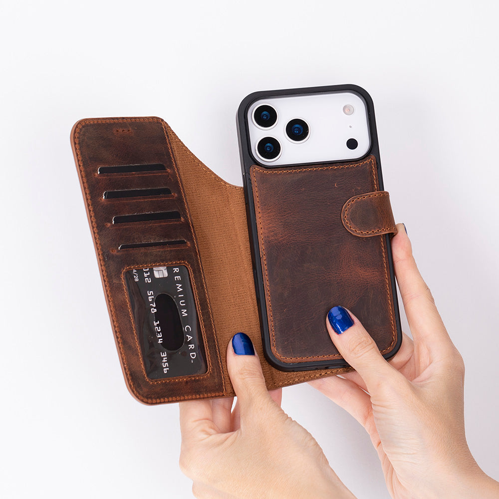 Magic I Phone 17 Pro Leather Detachable Wallet Case
