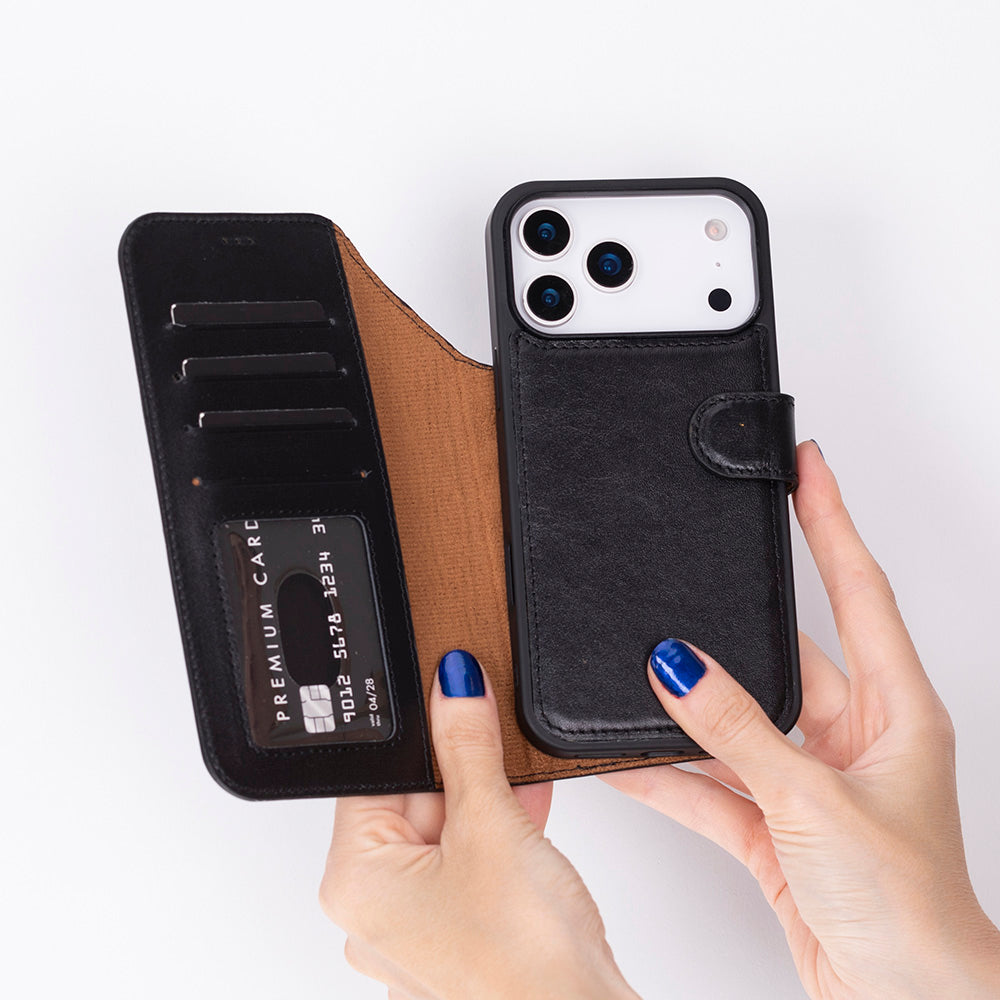 Magic I Phone 17 Pro Leather Detachable Wallet Case