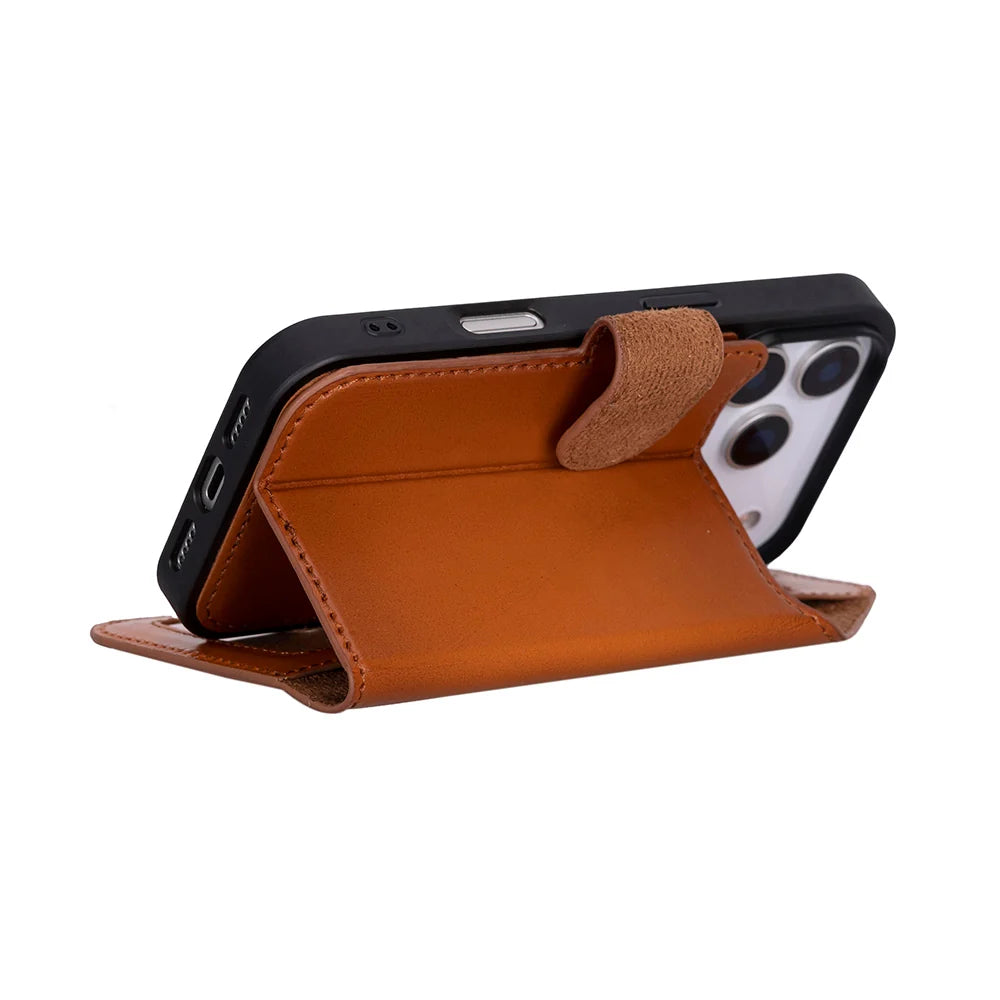 Sengul Genuine Leather Wallet Case for iPhone 18 Pro