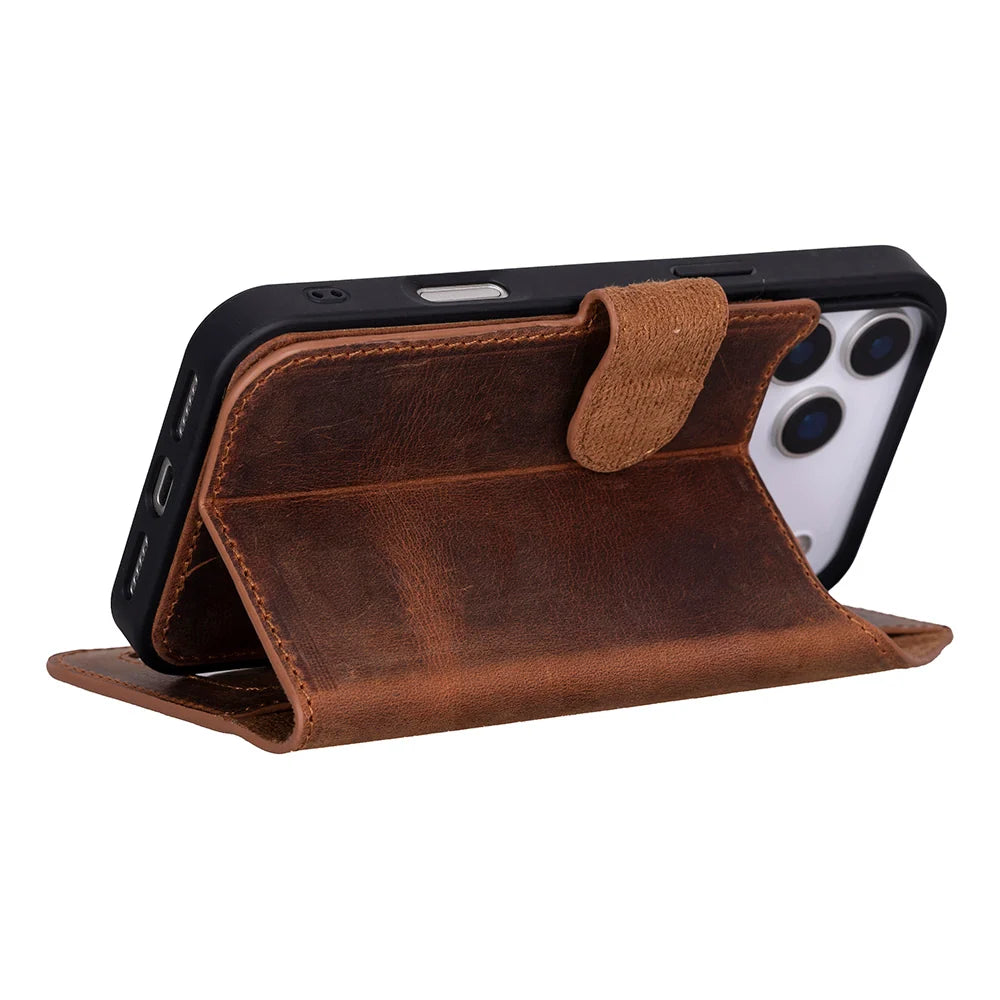 Sengul Genuine Leather Wallet Case for iPhone 18 Pro