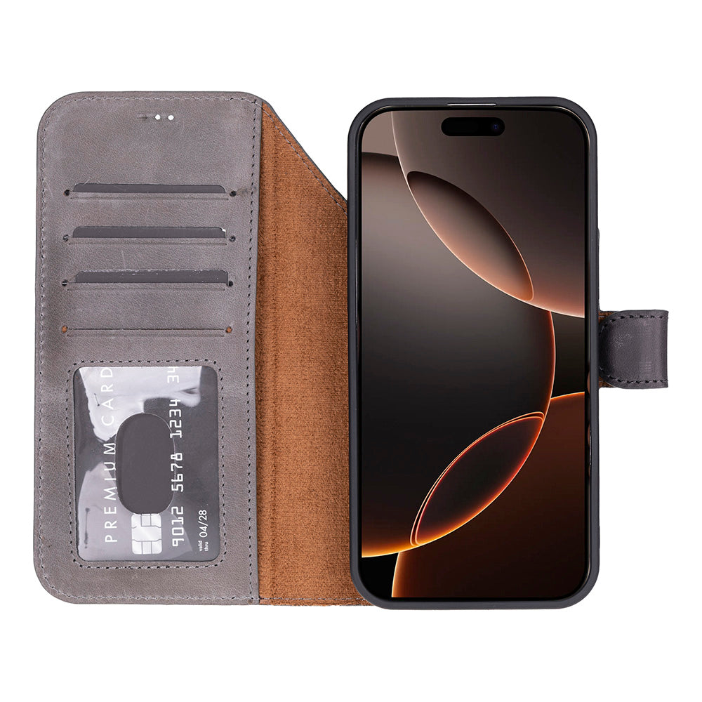 Magic I Phone 17 Pro Max Leather Detachable Wallet Case