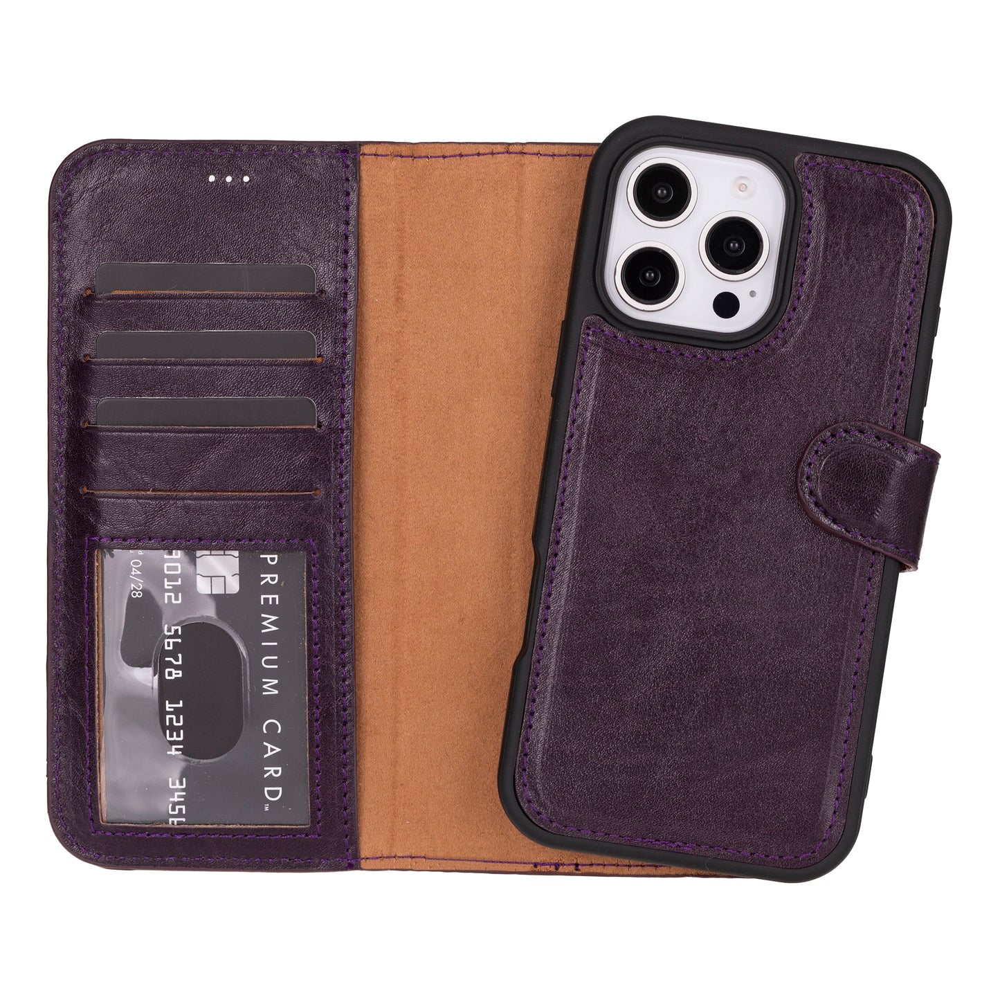 Magic I Phone 16 Pro Max Leather Detachable Wallet Case