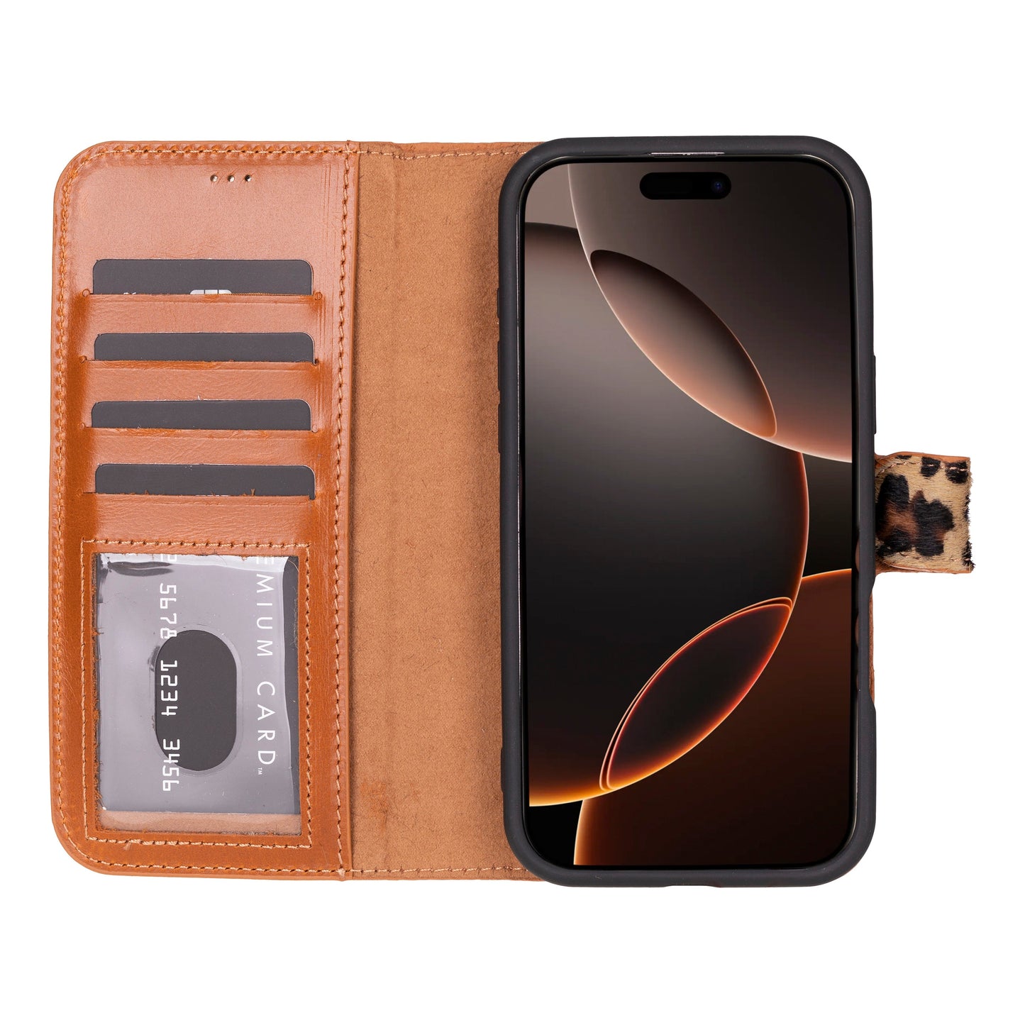 Magic I Phone 16 Pro Detachable Leather Wallet Case