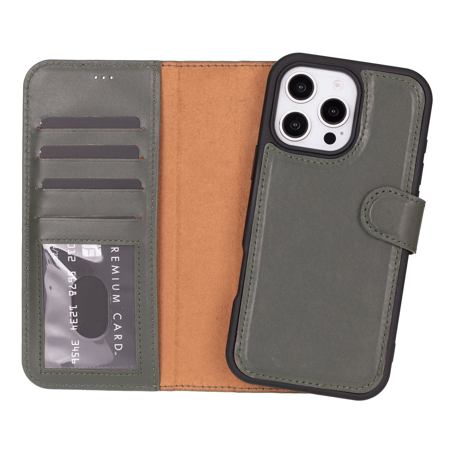 Magic I Phone 16 Pro Detachable Leather Wallet Case
