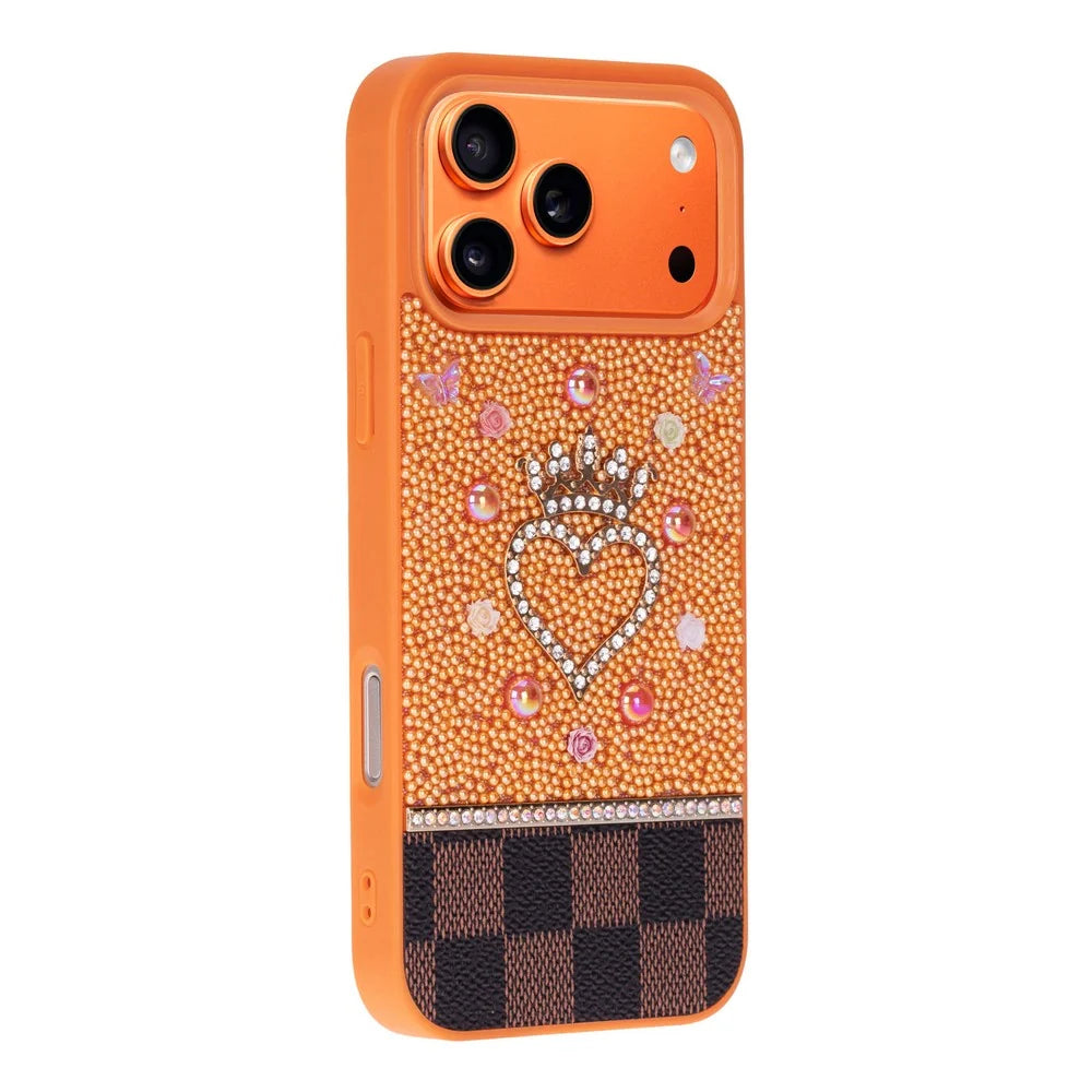 Vissel Heart Crystal Luxury Case for iPhone 18 Pro / 17 Pro