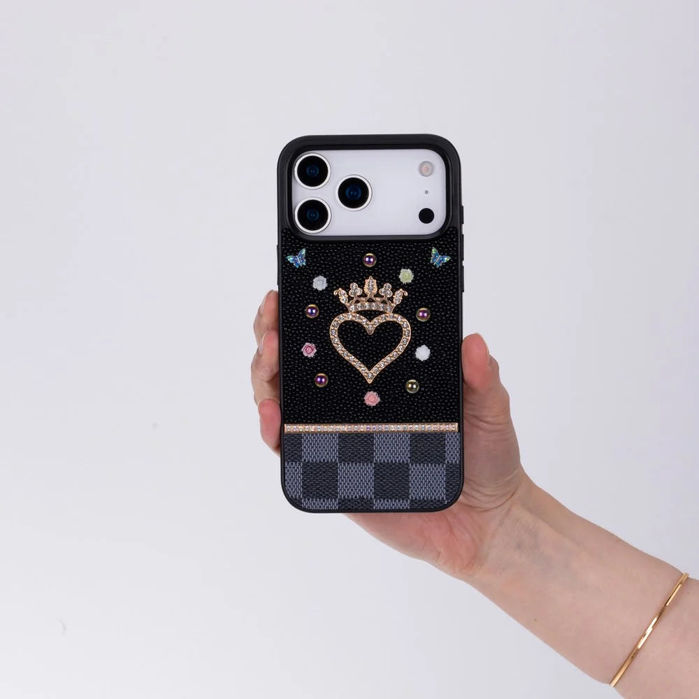 Vissel Heart Crystal Luxury Case for iPhone 18 Pro / 17 Pro