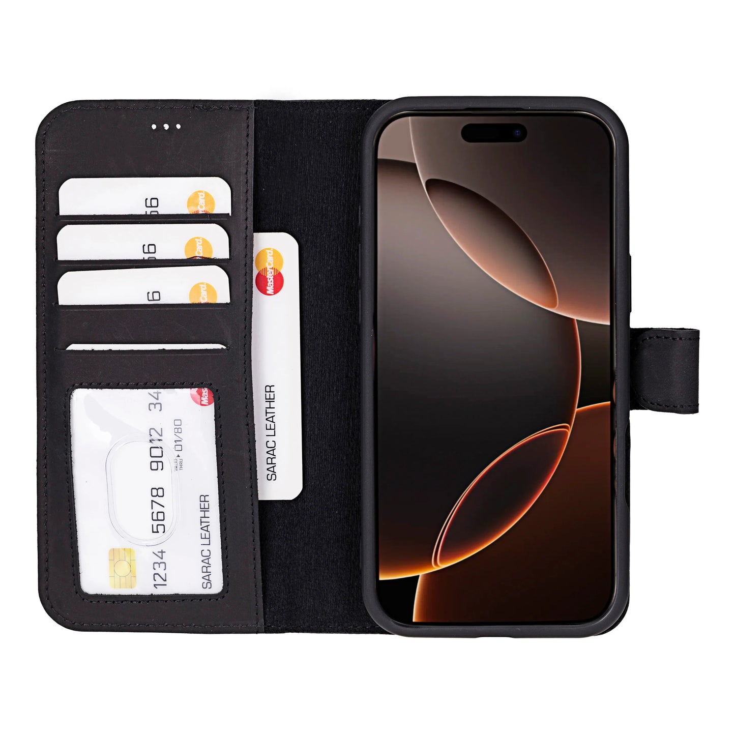 Liluri I Phone 16 Pro Detachable Leather Wallet Case
