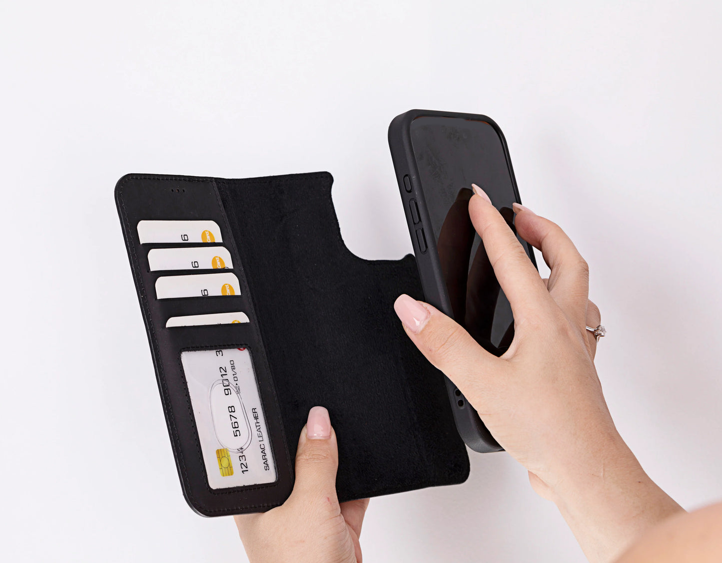 Liluri I Phone 16 Pro Detachable Leather Wallet Case