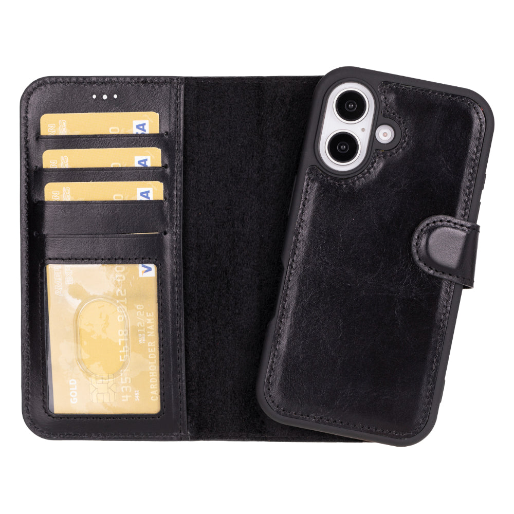 Magic I Phone 16 Detachable Leather Wallet Case