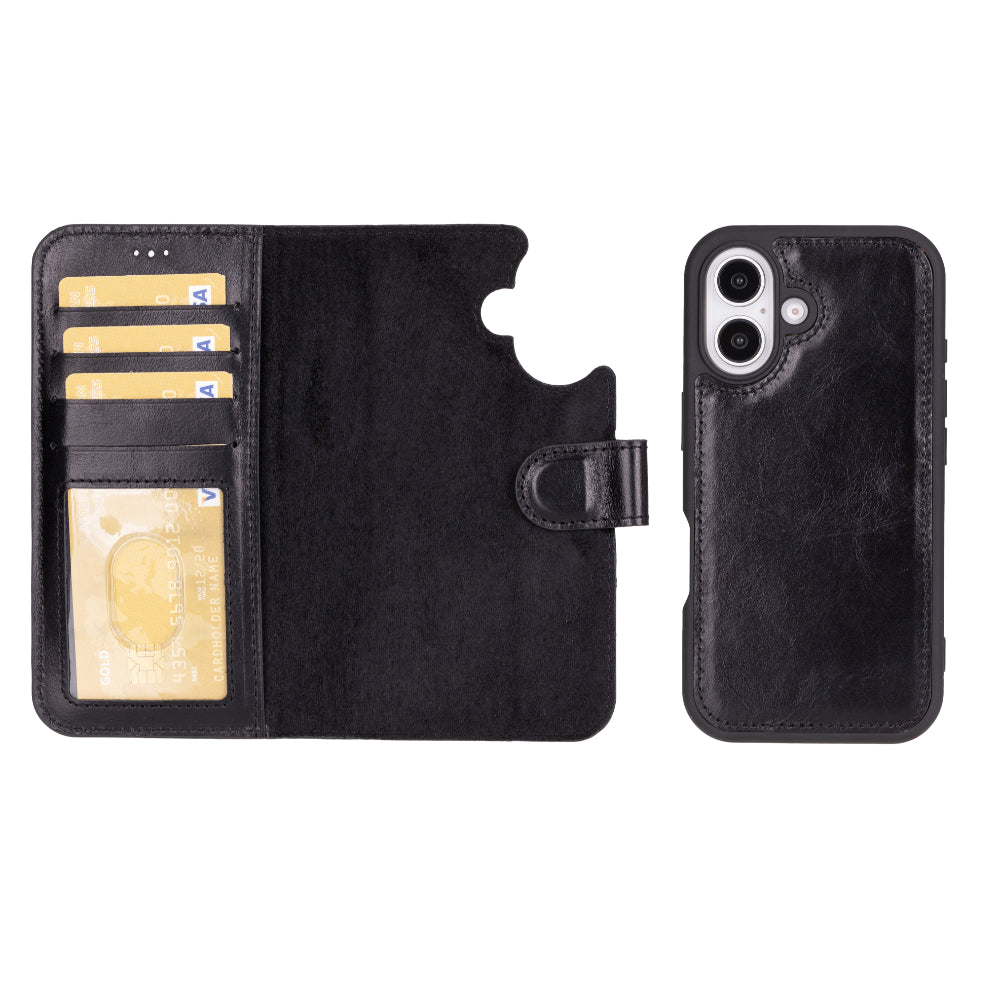 Magic I Phone 16 Plus Detachable Leather Wallet Case