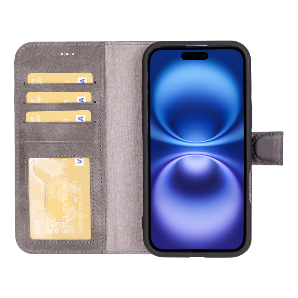 Magic I Phone 16 Plus Detachable Leather Wallet Case