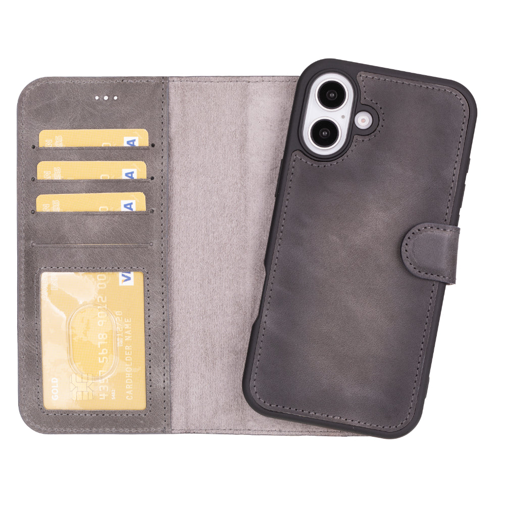 Magic I Phone 16 Plus Detachable Leather Wallet Case