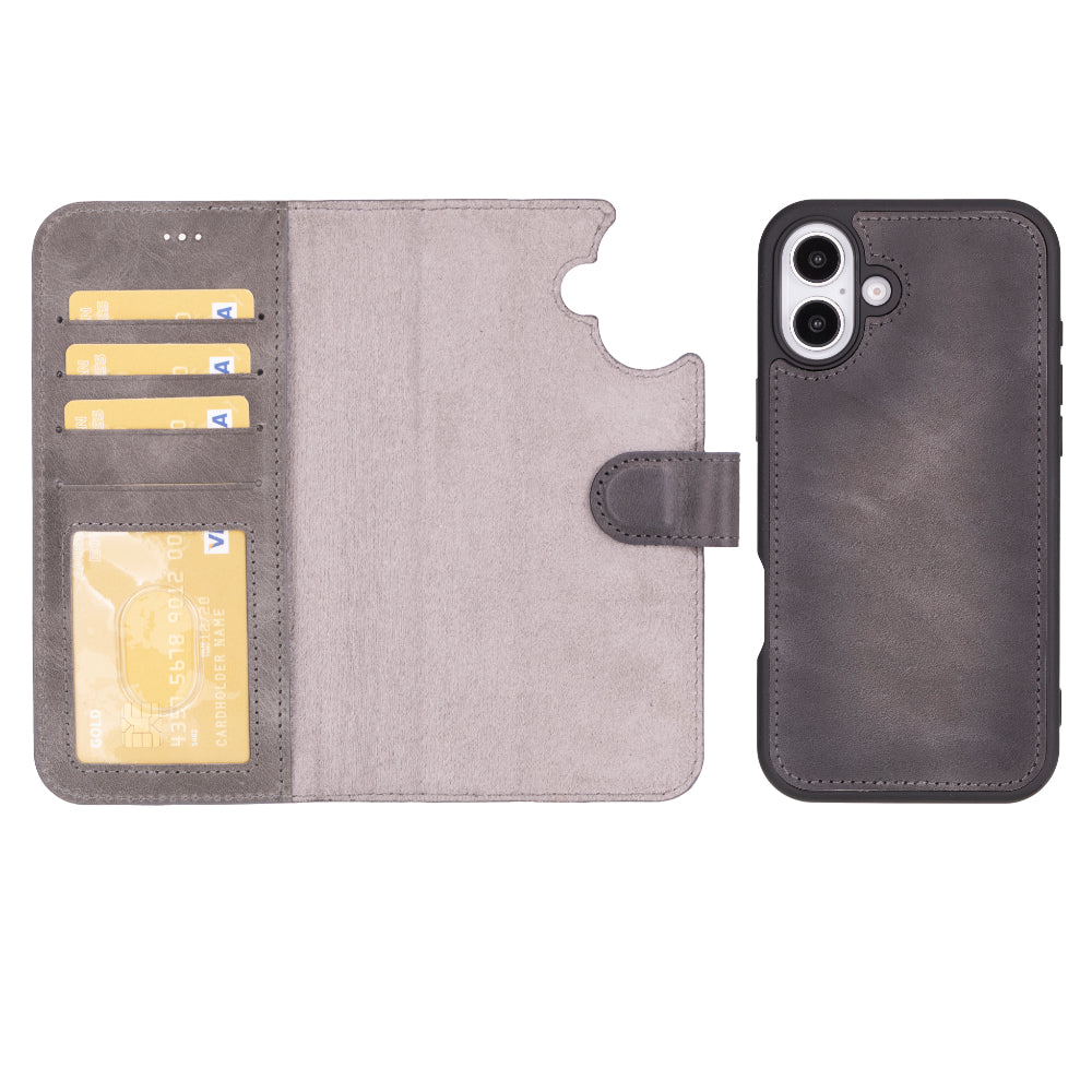 Magic I Phone 16 Detachable Leather Wallet Case