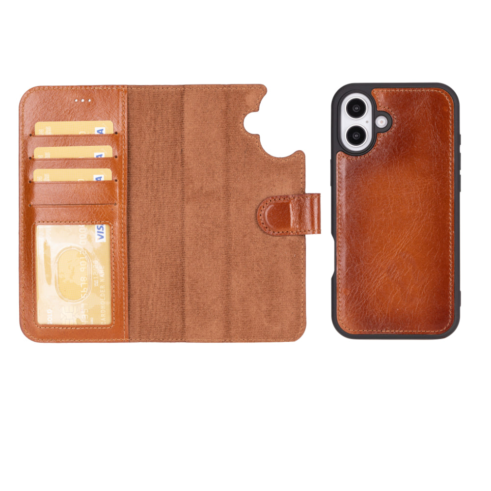 Magic I Phone 16 Plus Detachable Leather Wallet Case