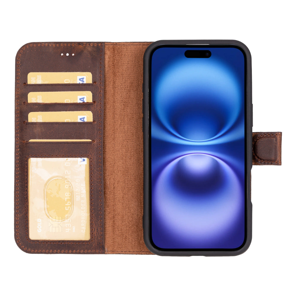 Magic I Phone 16 Detachable Leather Wallet Case