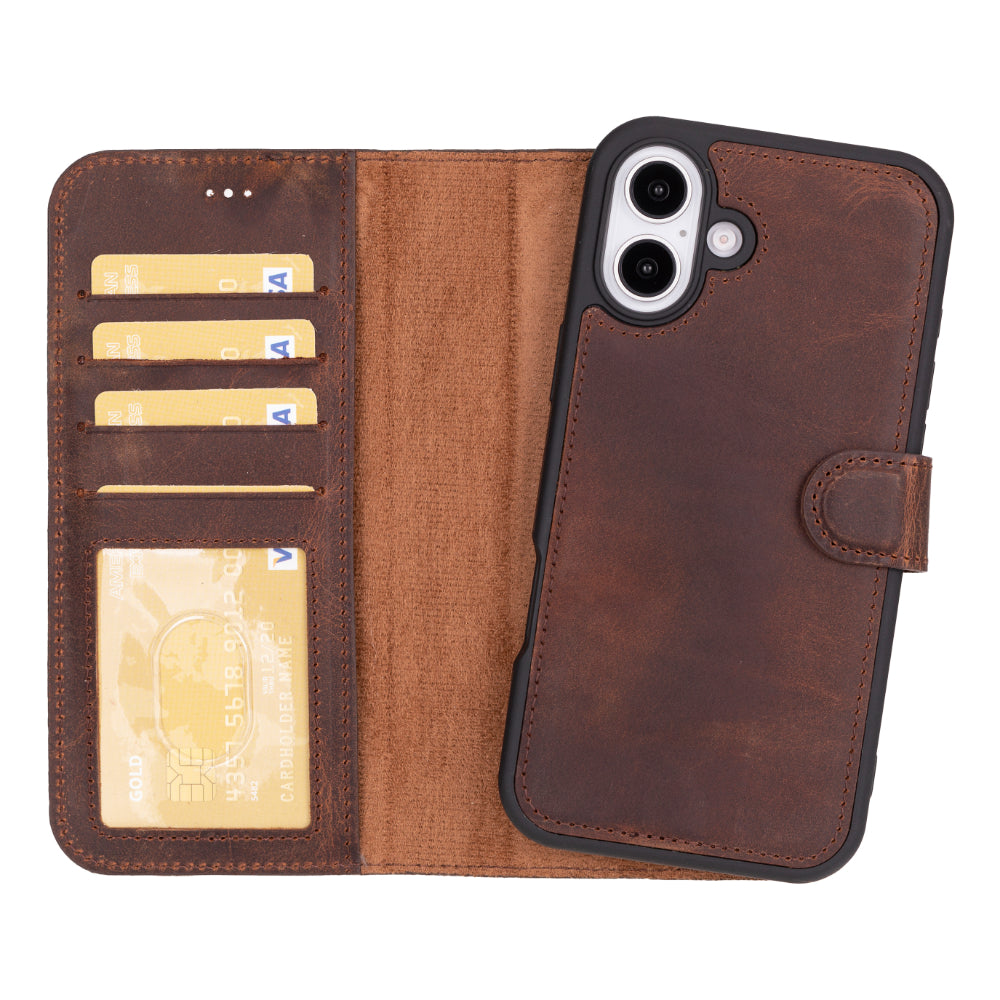 Magic I Phone 16 Plus Detachable Leather Wallet Case