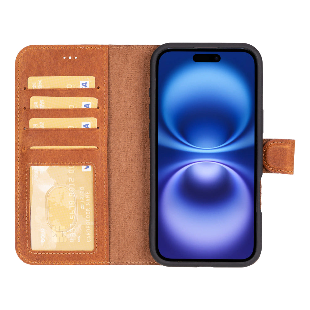 Magic I Phone 16 Detachable Leather Wallet Case