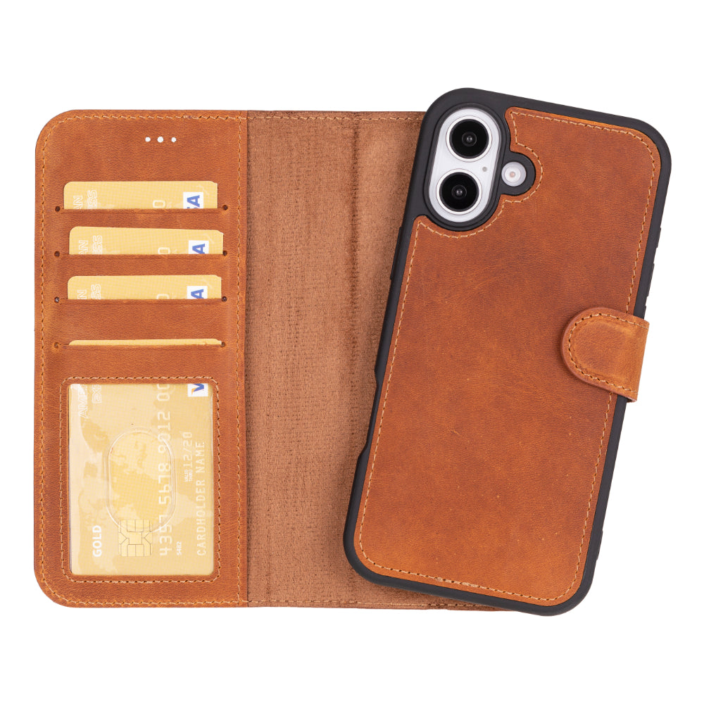 Magic I Phone 16 Detachable Leather Wallet Case