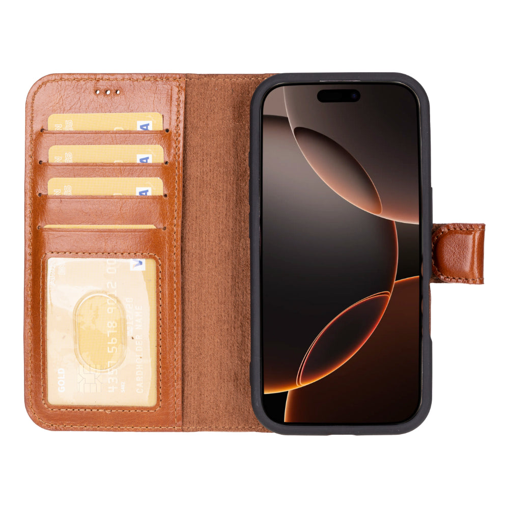 Magic I Phone 16 Pro Detachable Leather Wallet Case