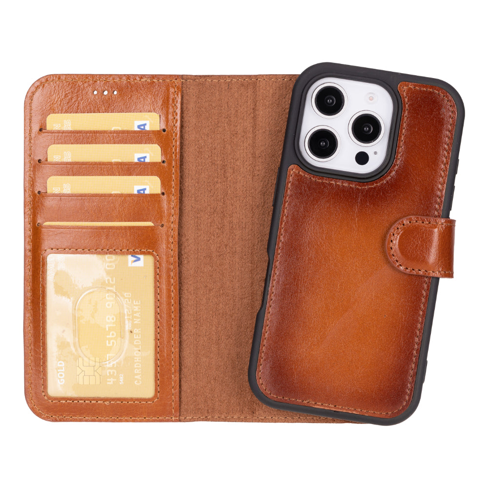 Magic I Phone 16 Pro Detachable Leather Wallet Case