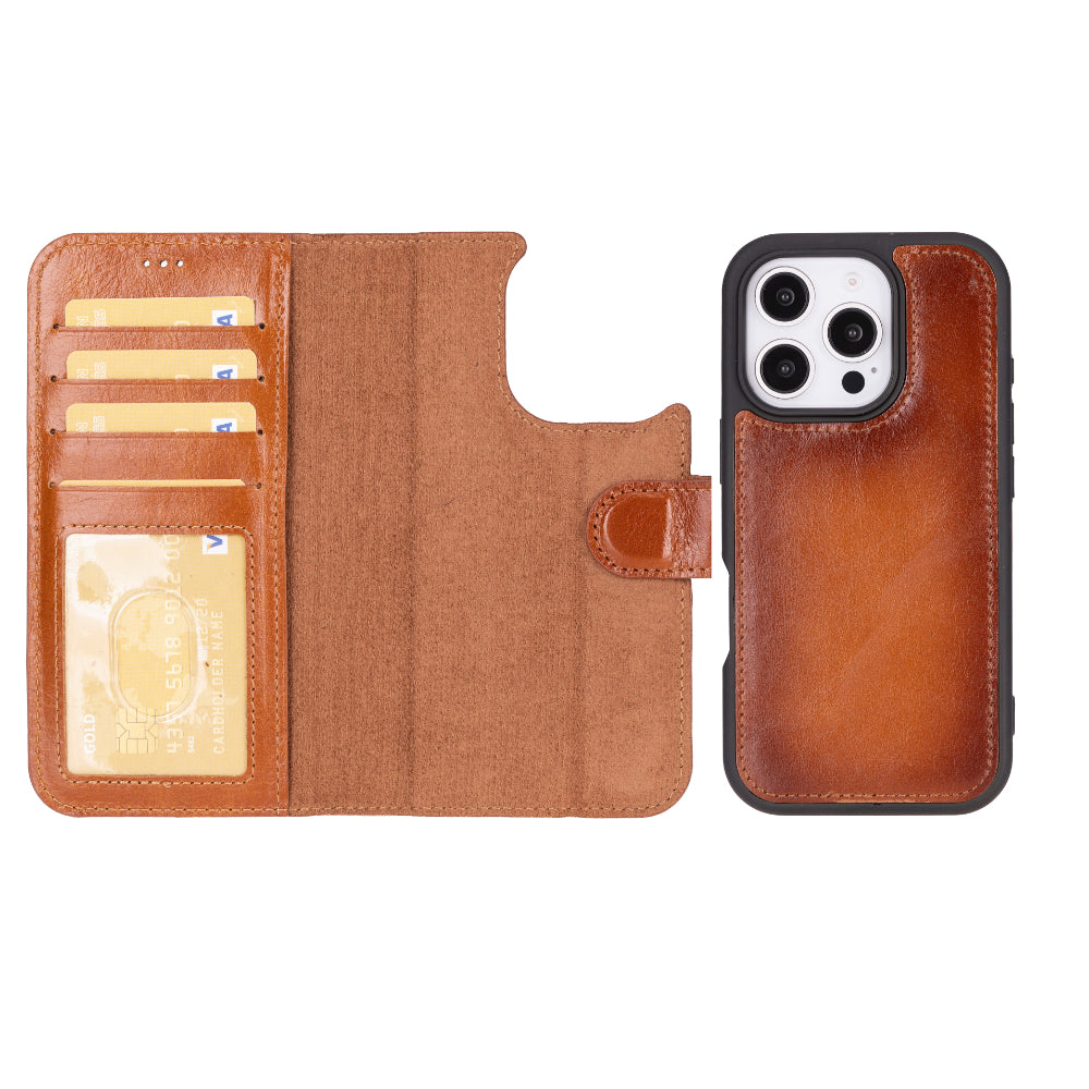 Magic I Phone 16 Pro Max Leather Detachable Wallet Case