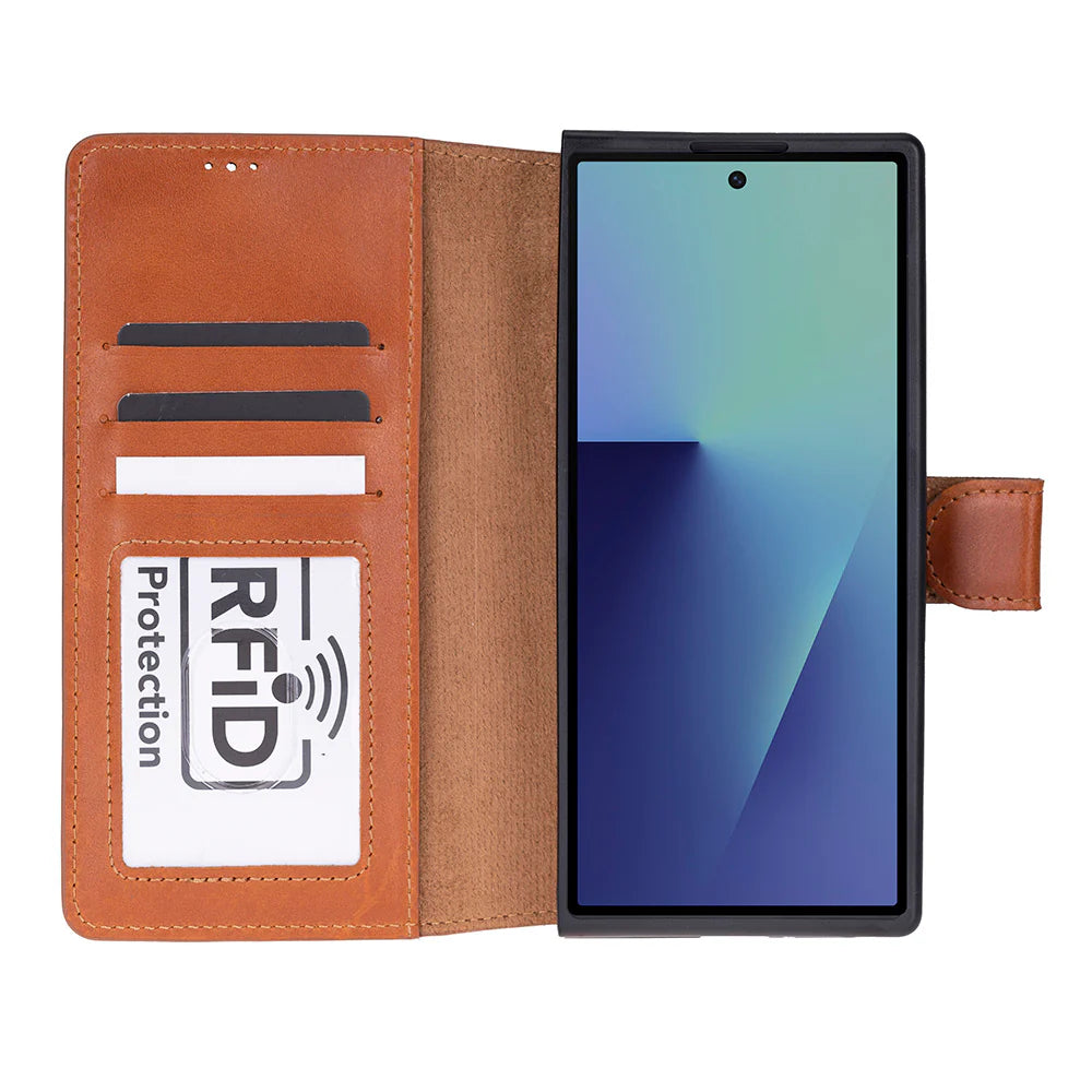 Wallet Id Leather Samsung Galaxy Z Fold7 Folio Case