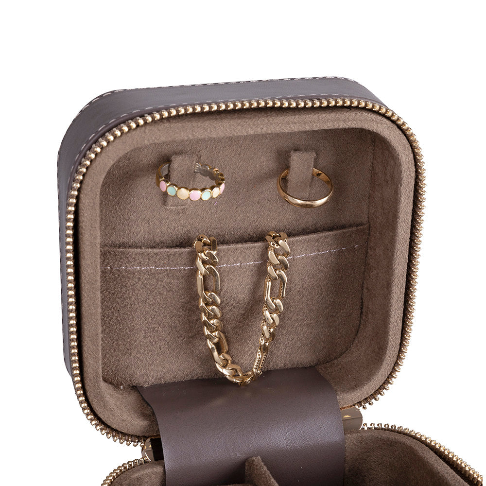 Amanda Leather Jewelry Box, Medium