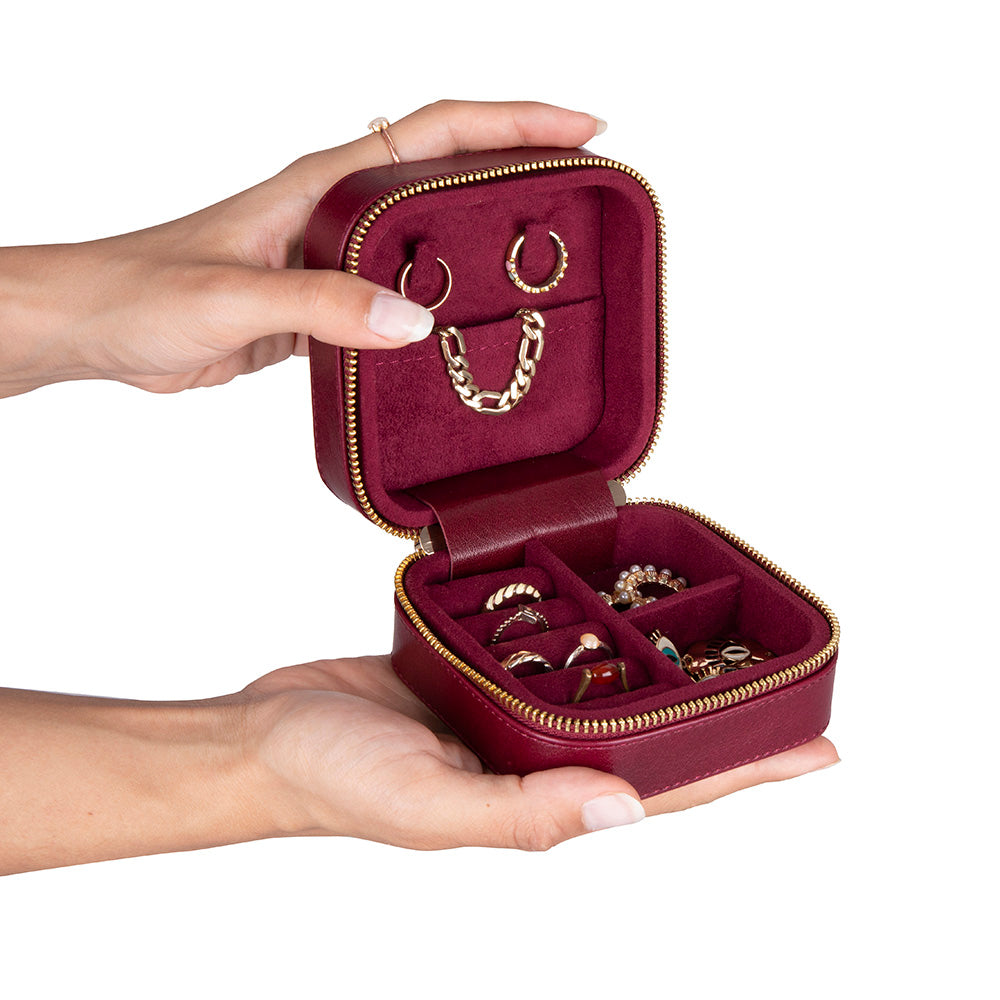 Amanda Leather Jewelry Box, Medium