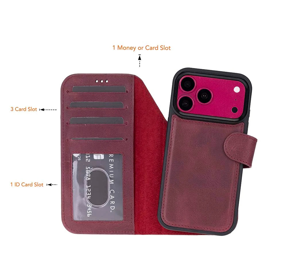 Sengul Genuine Leather Wallet Case for iPhone 18 Pro Max