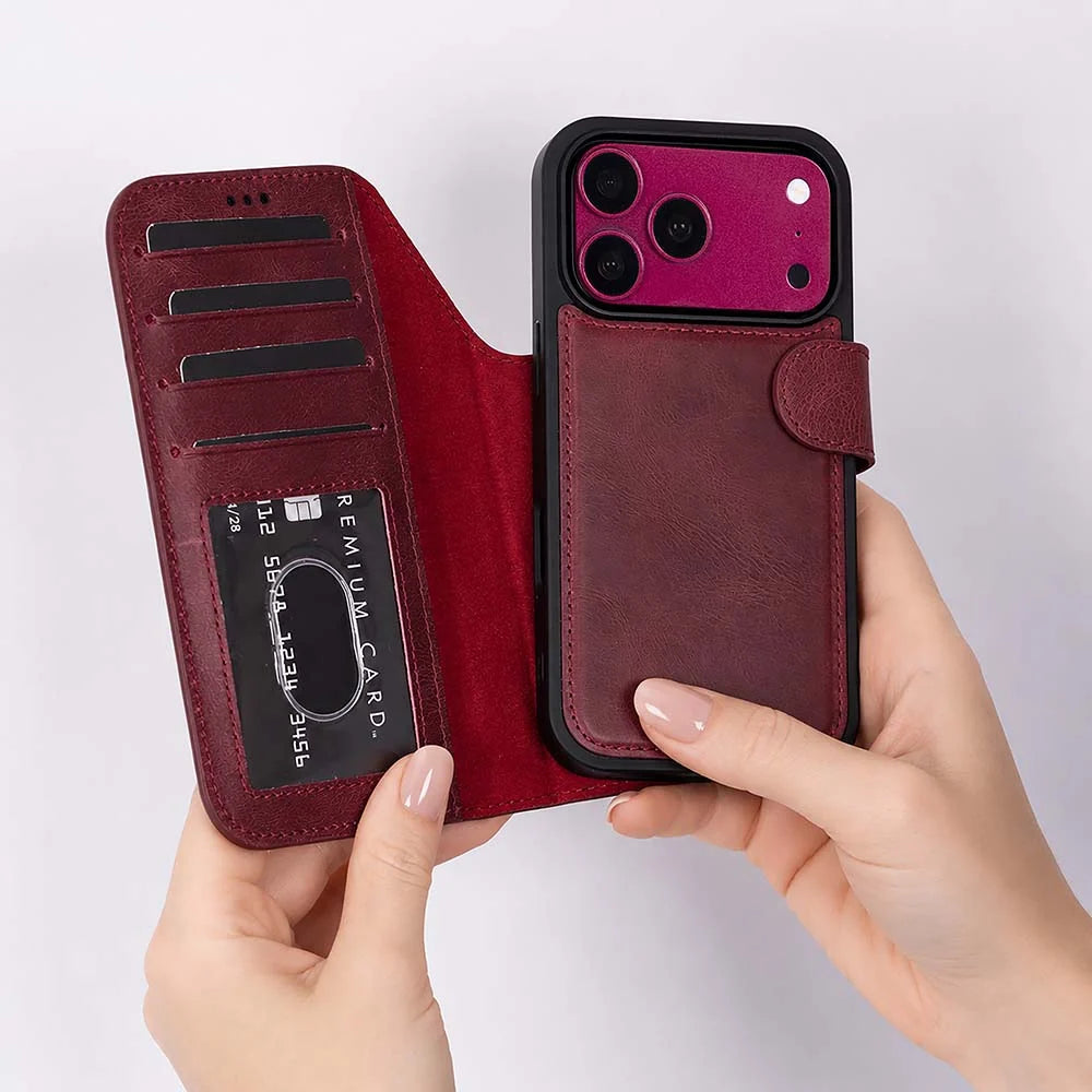 Sengul Genuine Leather Wallet Case for iPhone 18 Pro