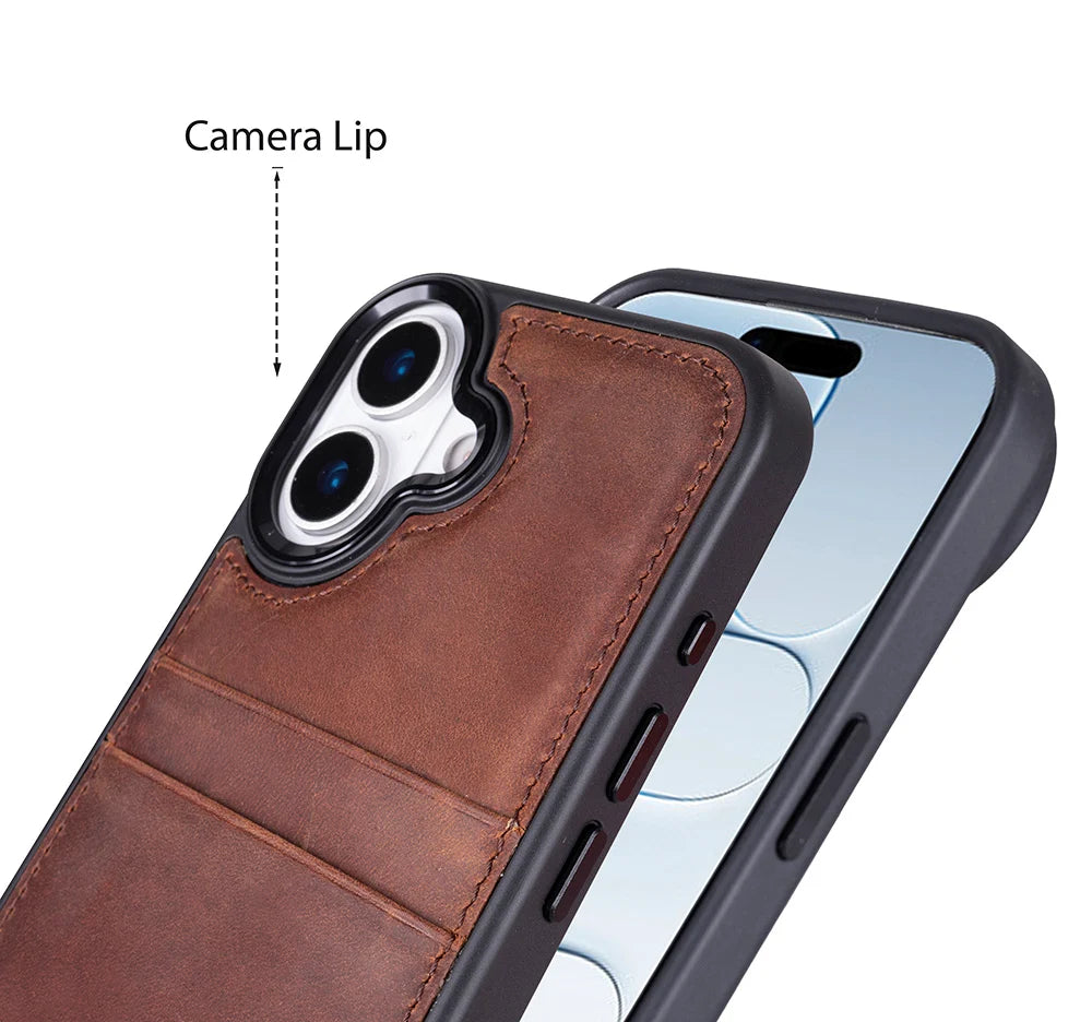 Flex Cover Leather iPhone 17 Case with Card Holder