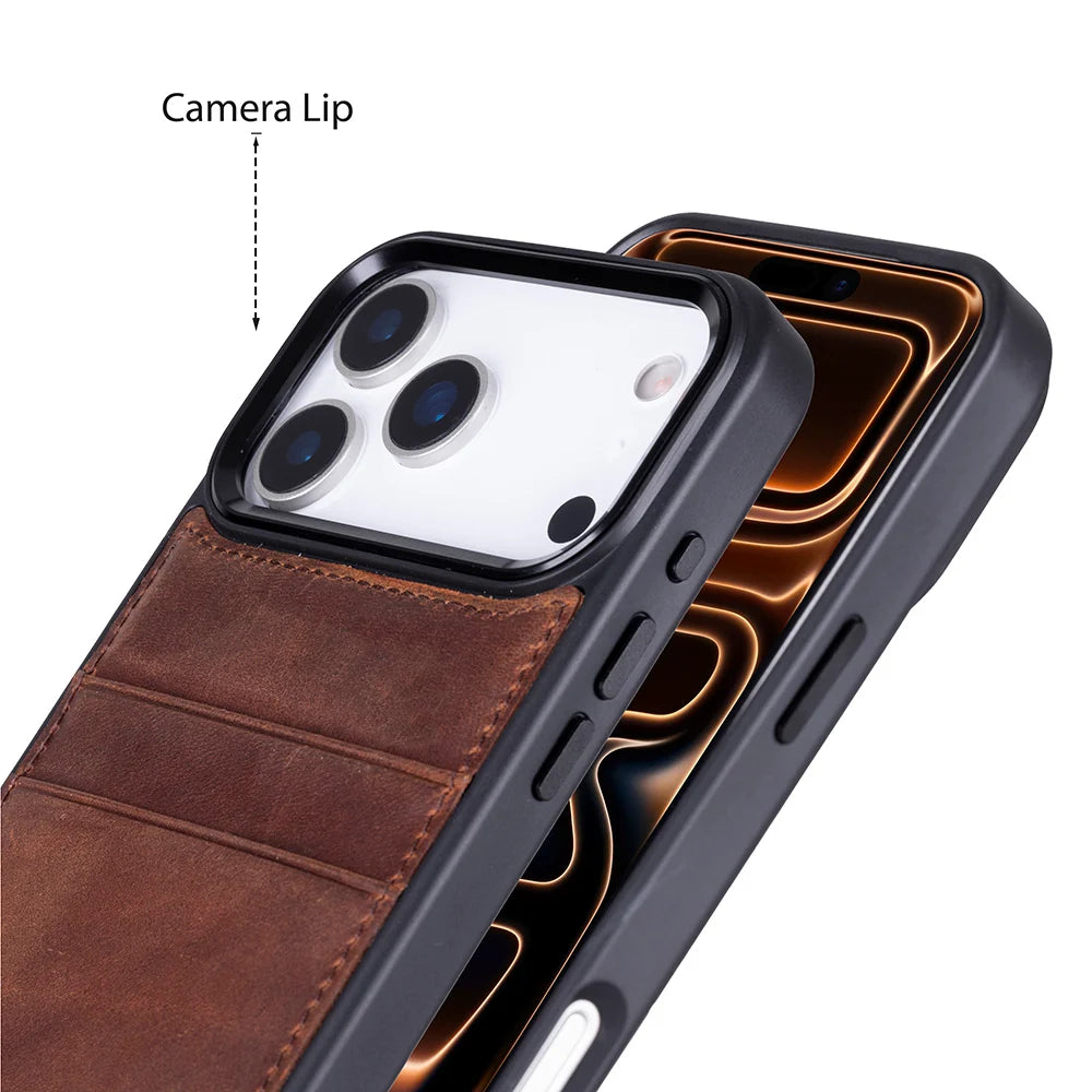 Flex Cover Leather iPhone 18 Pro Max / 17 Pro Max Case with Card Holder