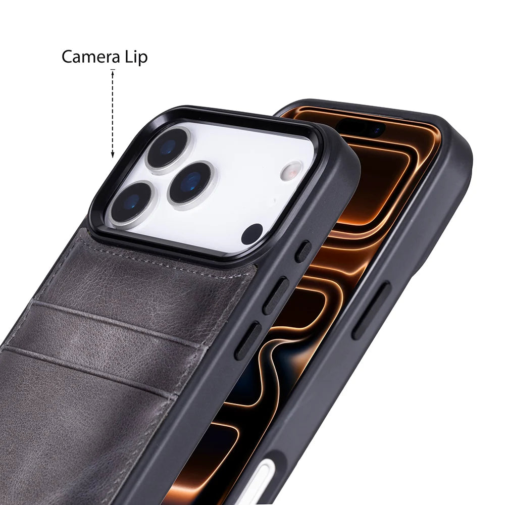 Flex Cover Leather iPhone 18 Pro / 17 Pro Case with Card Holder