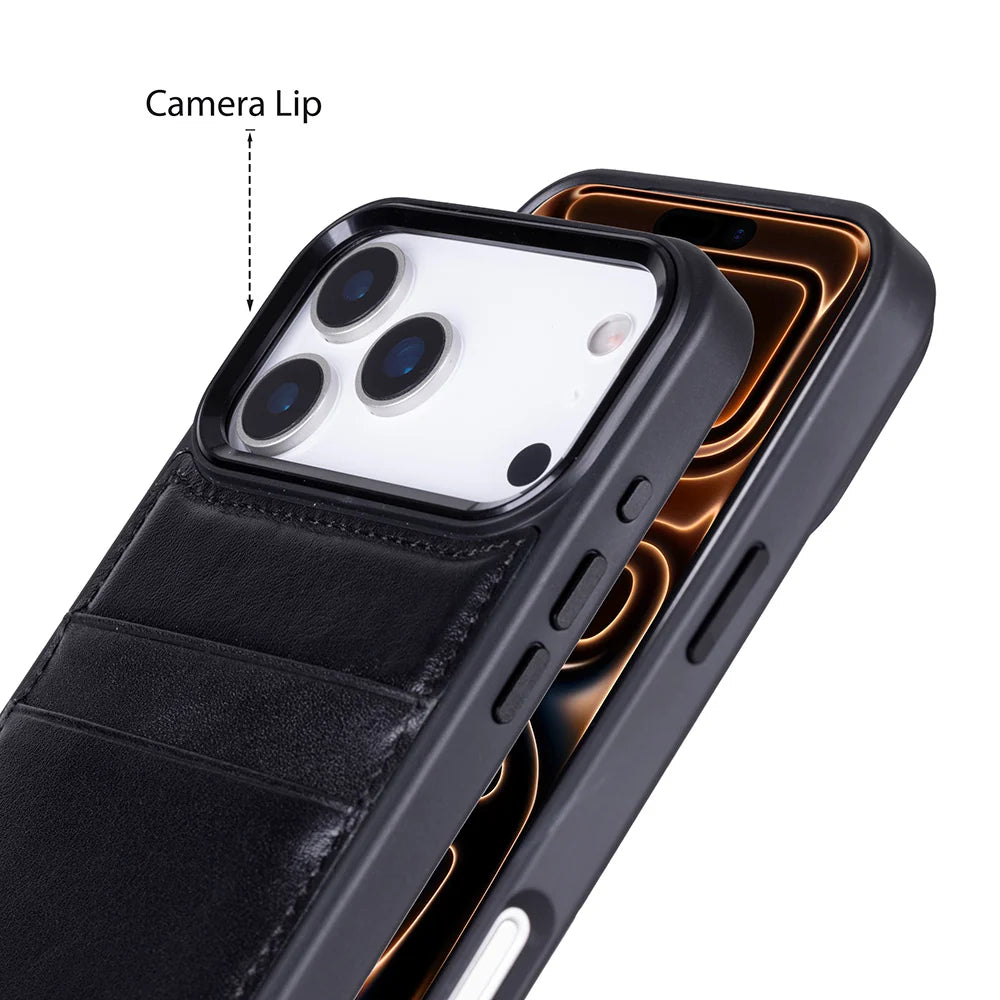 Flex Cover Leather iPhone 18 Pro / 17 Pro Case with Card Holder