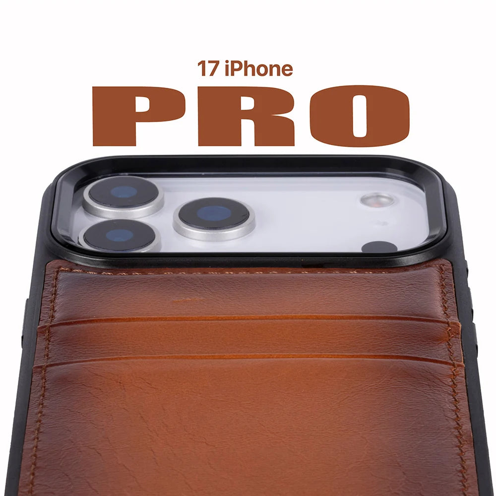 Flex Cover Leather iPhone 18 Pro / 17 Pro Case with Card Holder