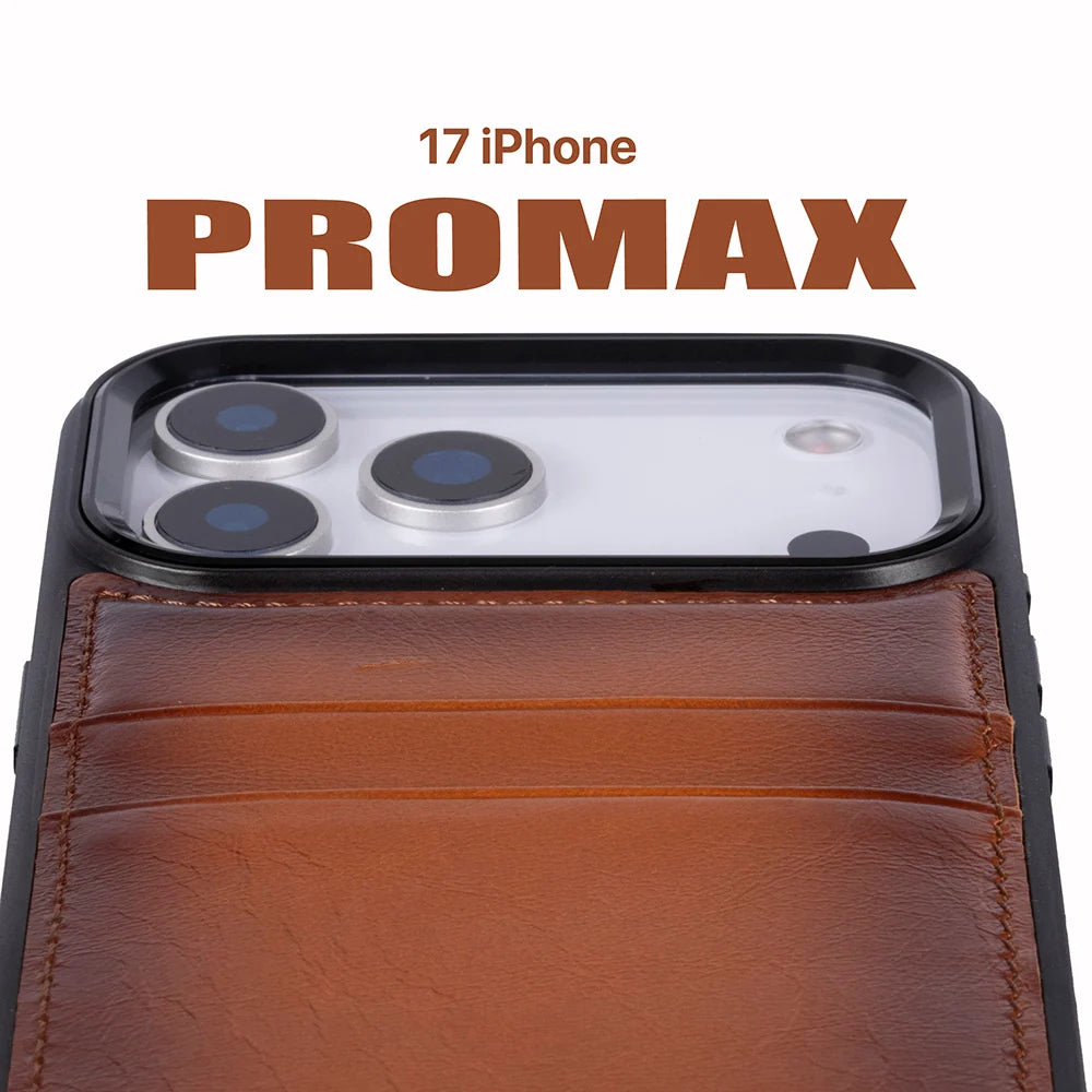 Flex Cover Leather iPhone 18 Pro Max / 17 Pro Max Case with Card Holder