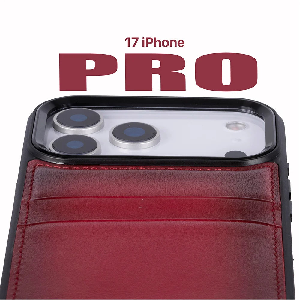 Flex Cover Leather iPhone 18 Pro / 17 Pro Case with Card Holder