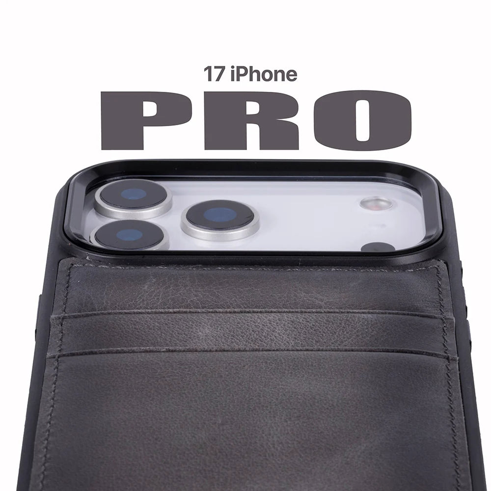 Flex Cover Leather iPhone 18 Pro / 17 Pro Case with Card Holder
