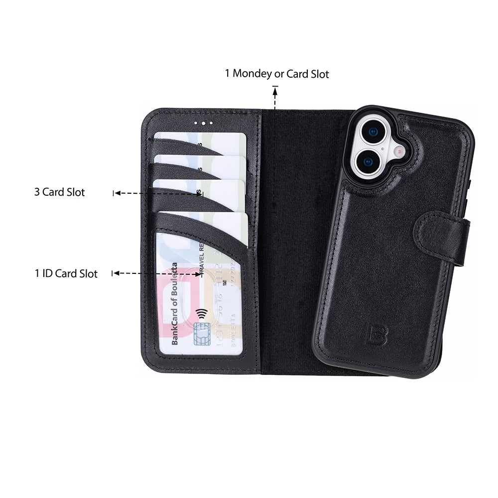 Magic iPhone 17 Detachable Leather Wallet Case