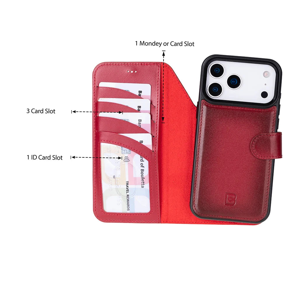 Magic iPhone 18 Pro / 17 Pro Detachable Leather Wallet Case