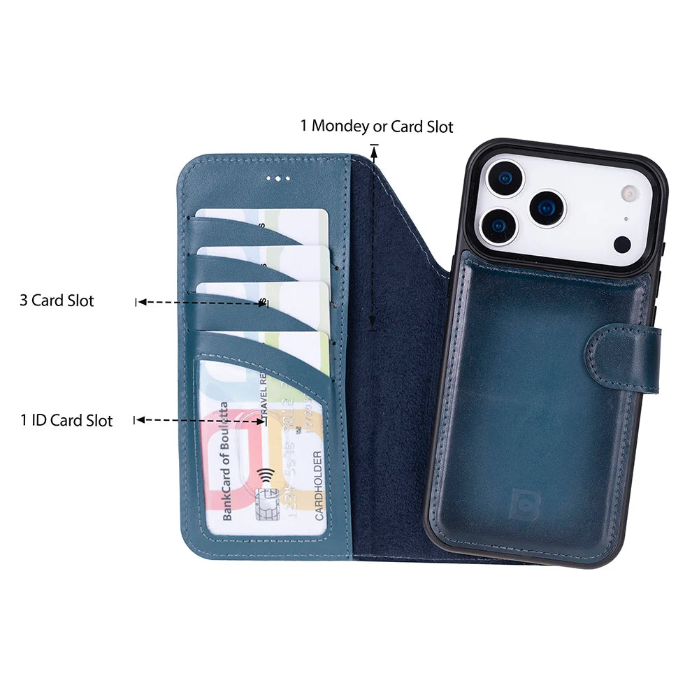 Magic iPhone 18 Pro Max / 17 Pro Max Detachable Leather Wallet Case