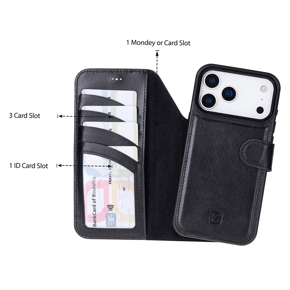 Magic iPhone 18 Pro / 17 Pro Detachable Leather Wallet Case