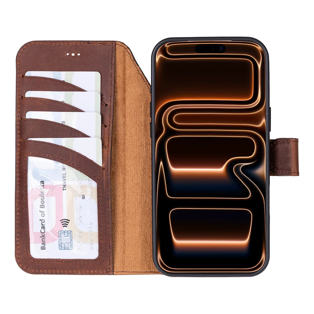 Magic iPhone 18 Pro Max / 17 Pro Max Detachable Leather Wallet Case