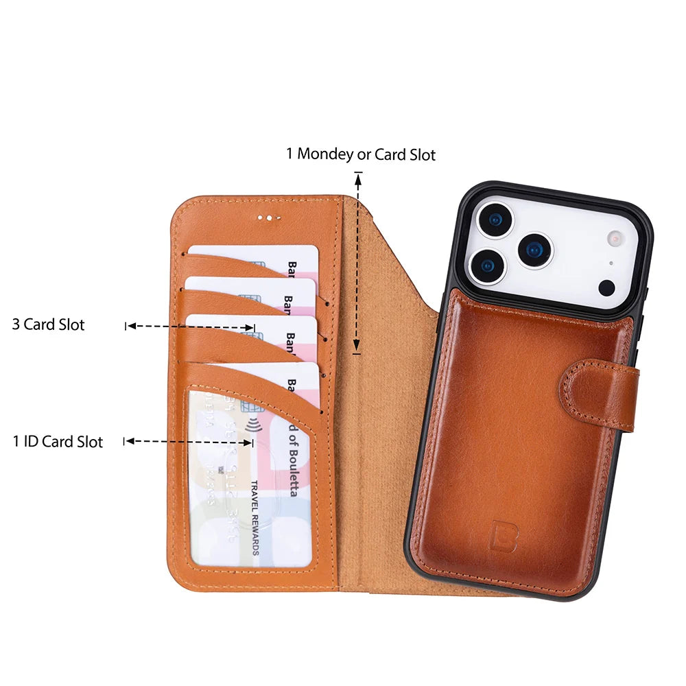 Magic iPhone 18 Pro / 17 Pro Detachable Leather Wallet Case
