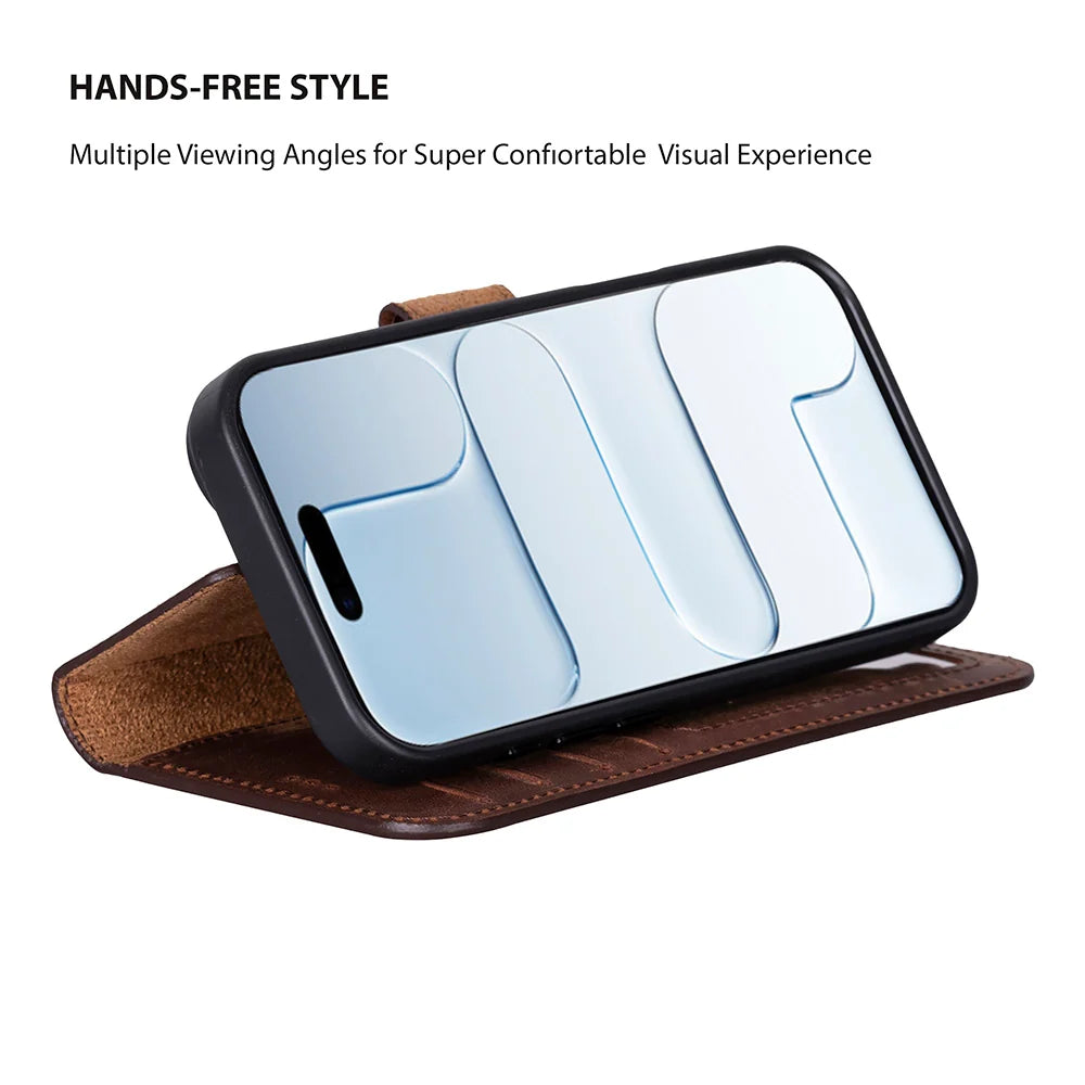 Magic iPhone 17 Detachable Leather Wallet Case