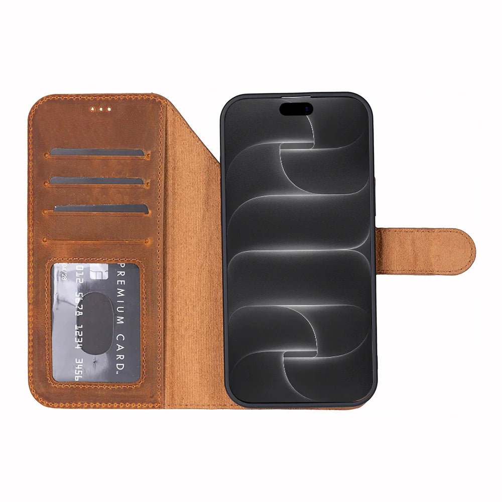Sengul Genuine Leather Wallet Case for iPhone 18 Pro Max